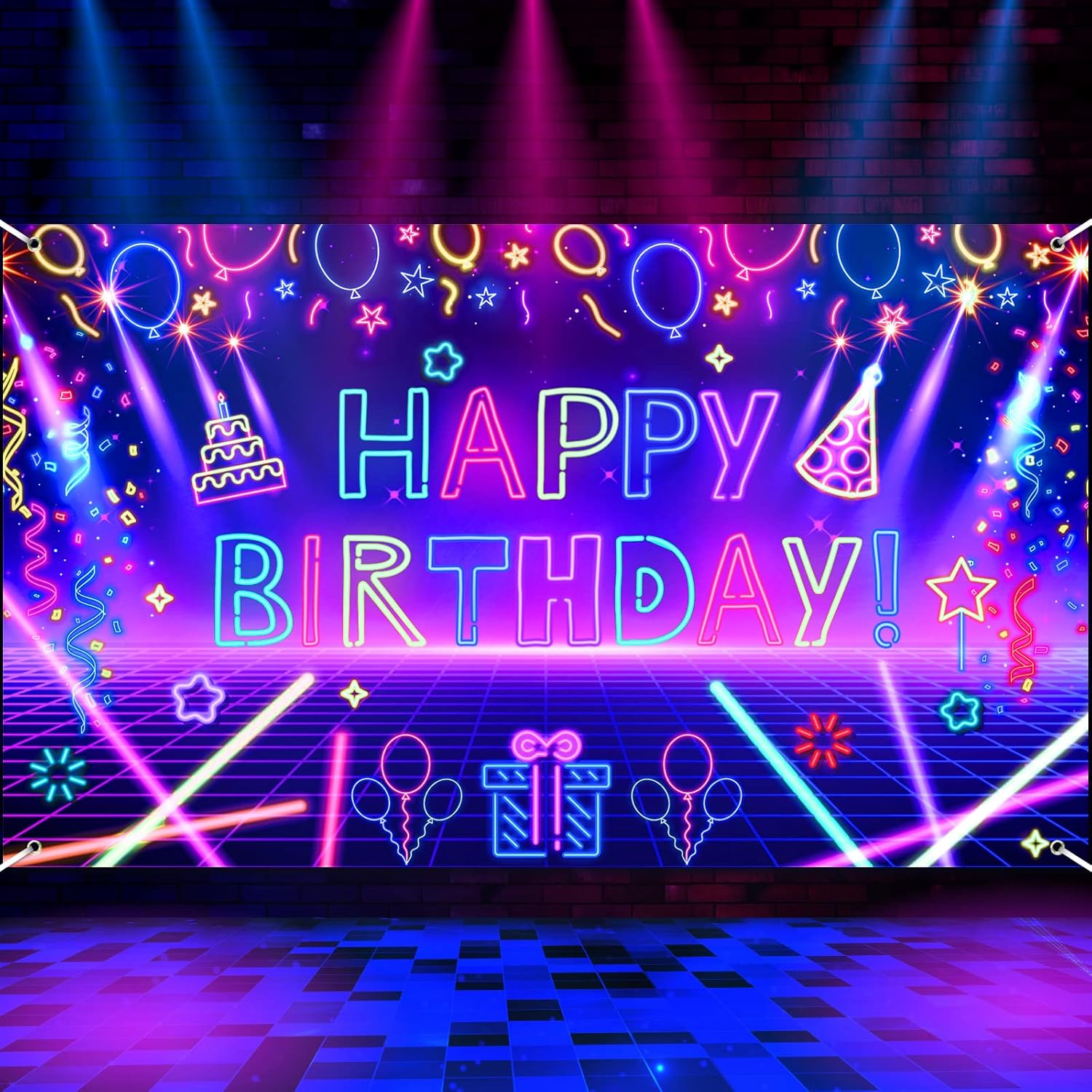Let'S Party Event Supply - Фон для фотосъемки светящийся неоновый баннер