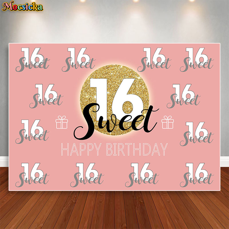 Dessert Table Backdrop - Mocsicka Sweet 16, фон для дня