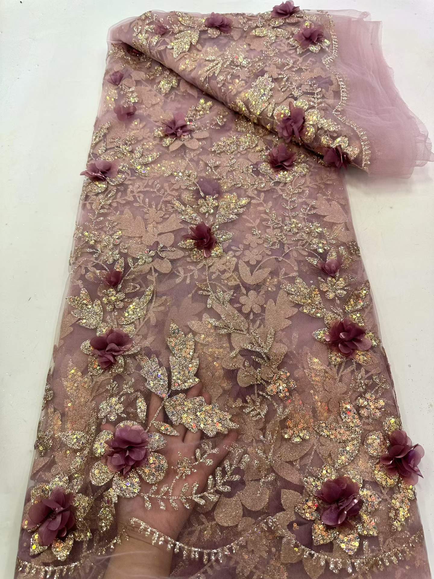 Glitter Tablecloth - Африканское кружево с вышивкой и пайетками,