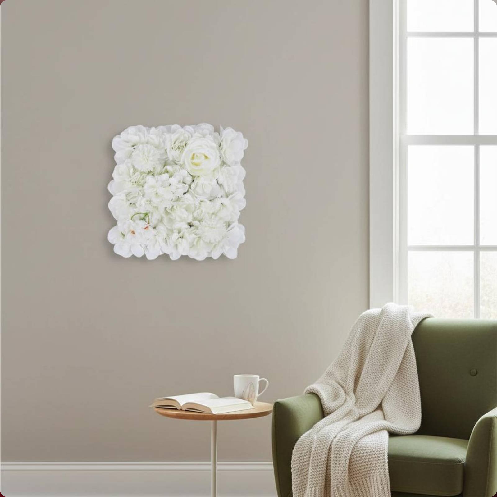 Flower Wall Panel - Искусственная цветочная панель для стены, легко