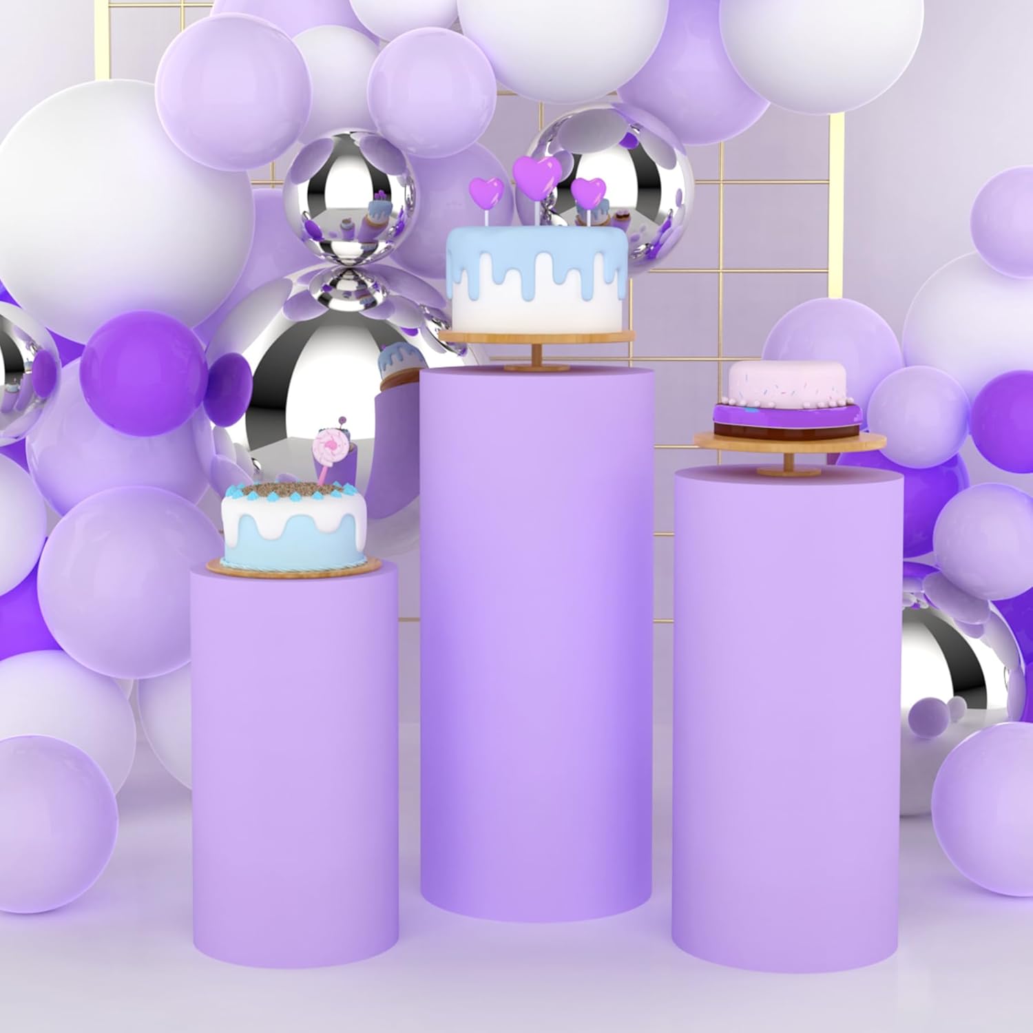 Dessert Table Backdrop - Фиолетовый чехол-цилиндр Yeele для стола, фон