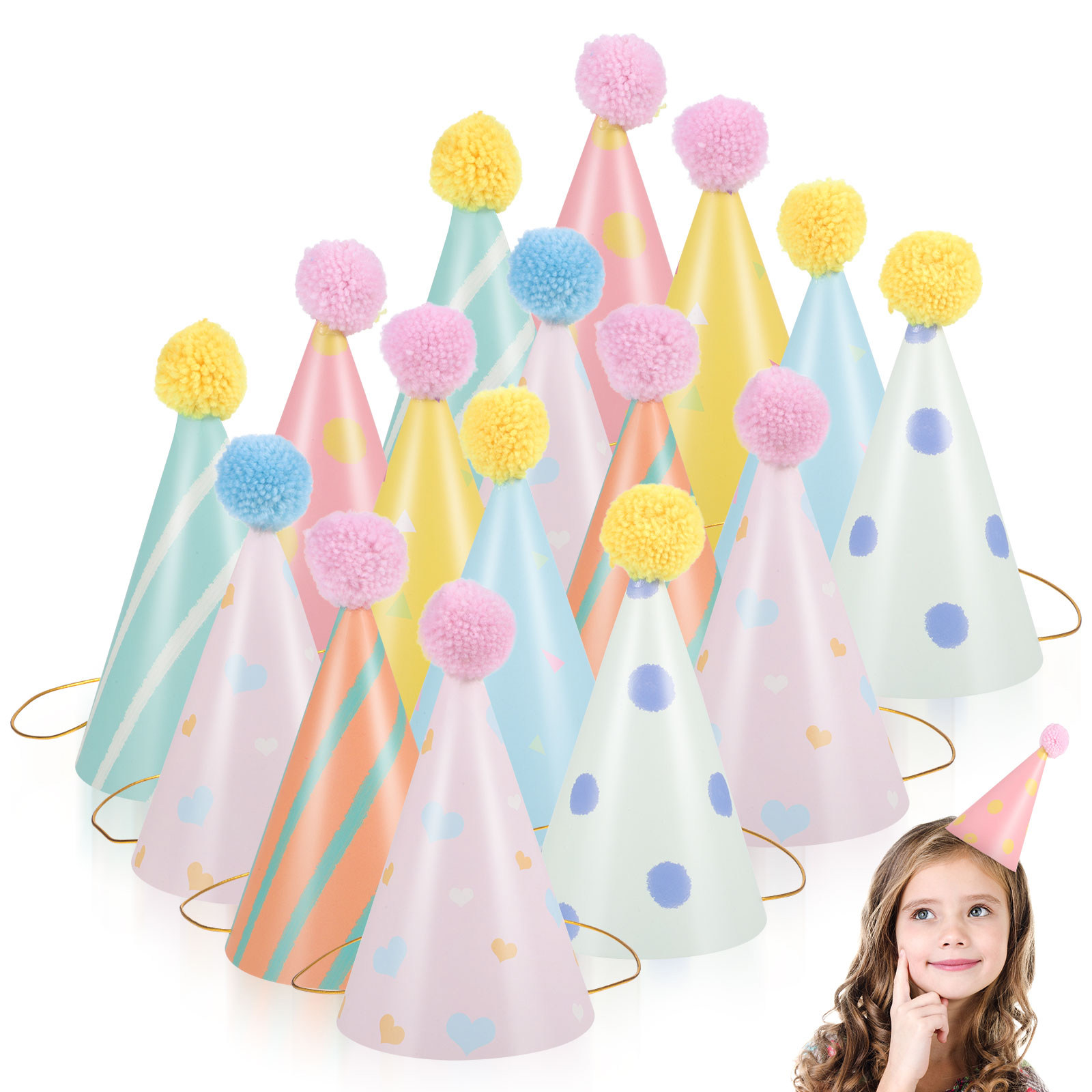 Party Hat Cone - Набор из 14 бумажных колпаков для