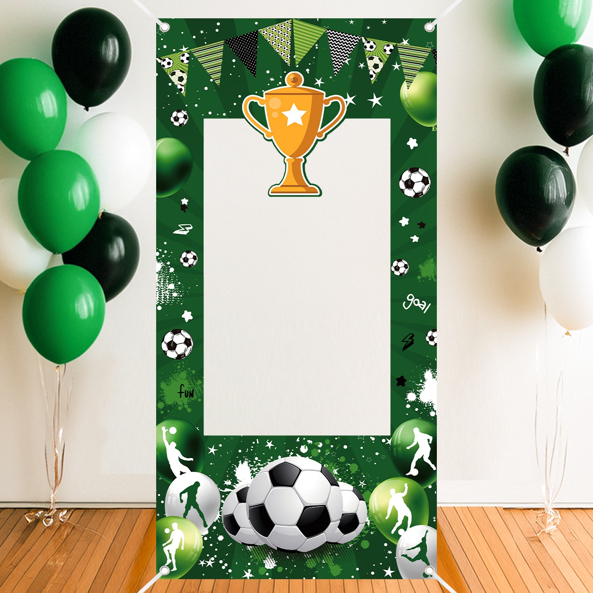 Photo Booth Frame - 1 шт., зеленая футбольная декоративная рамка