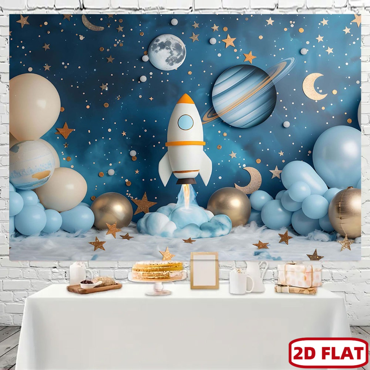 Event Launch Party - 2D плоский 1 шт. космический тематический
