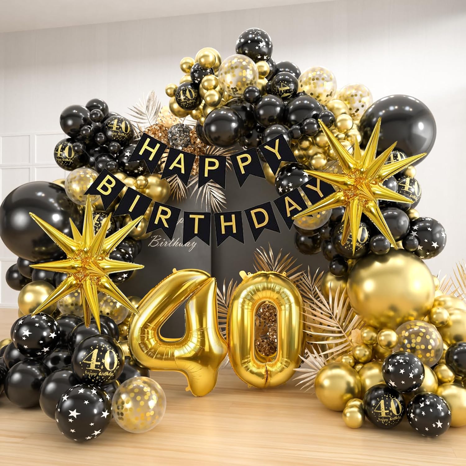 Party Banner Gold - Набор для создания арки из черно-золотых
