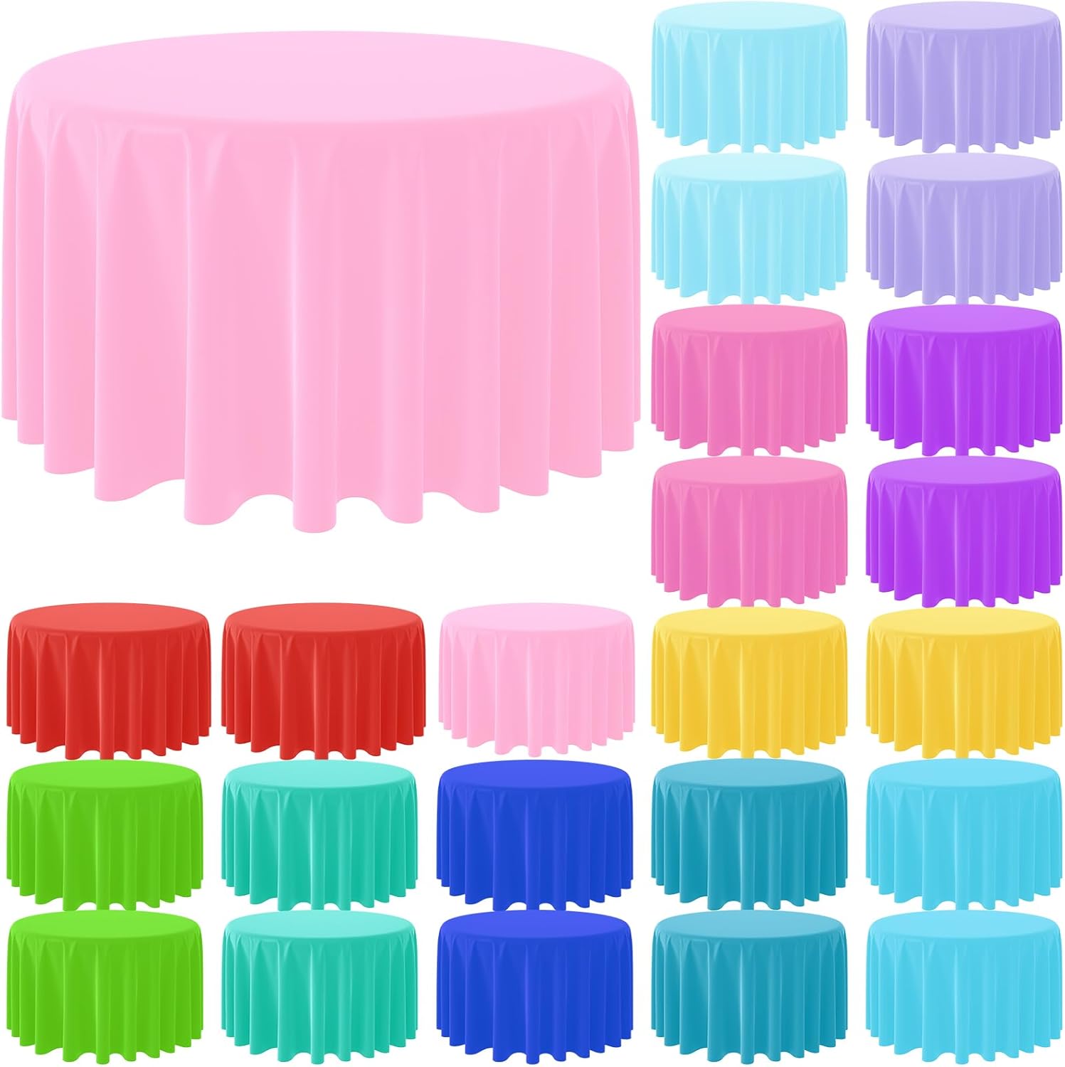 Table Cloth Disposable - Одноразовая круглая однотонная скатерть, круглые пластиковые