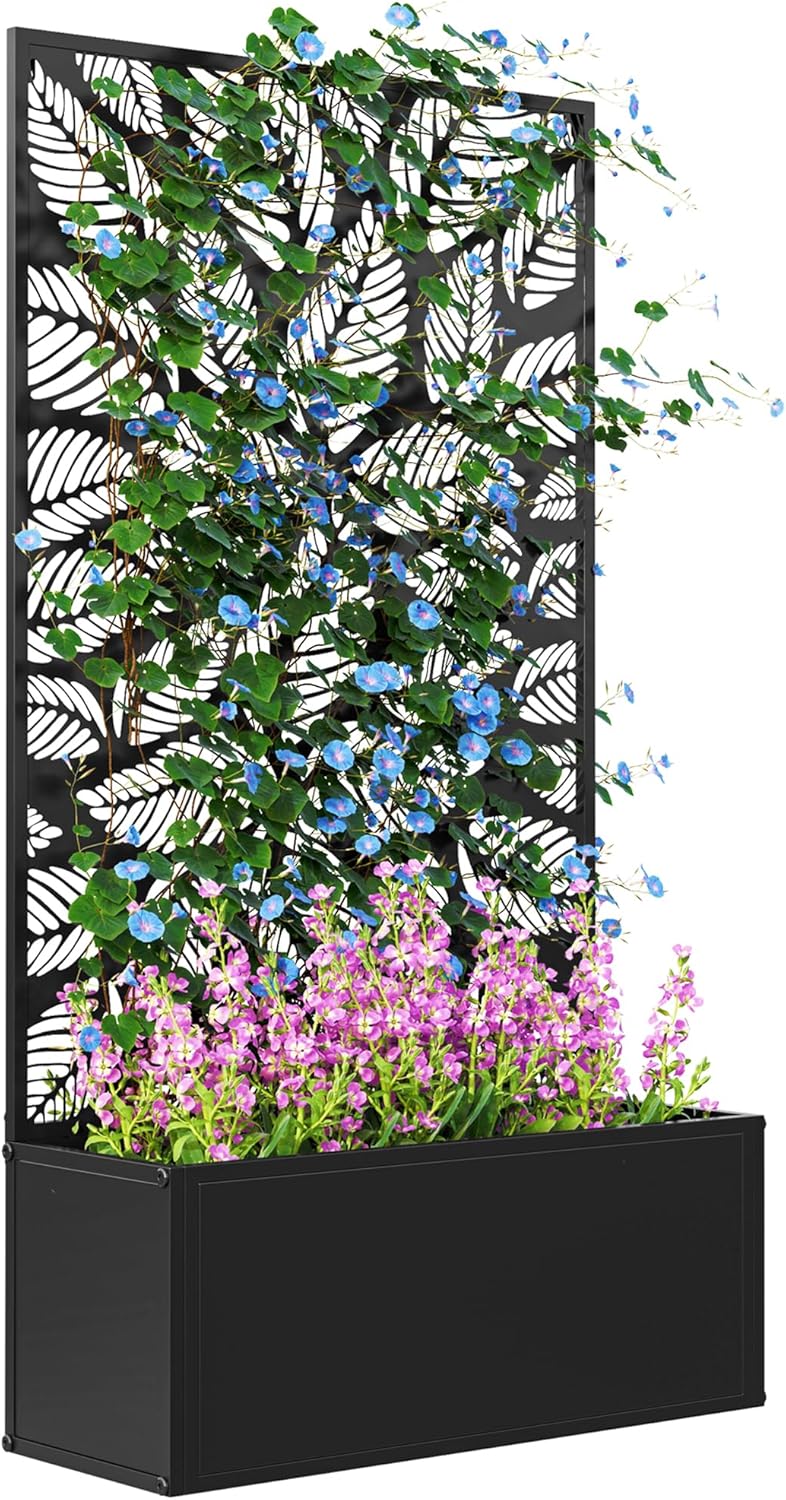 Flower Wall Panel - Металлическая приподнятая грядка с решеткой для