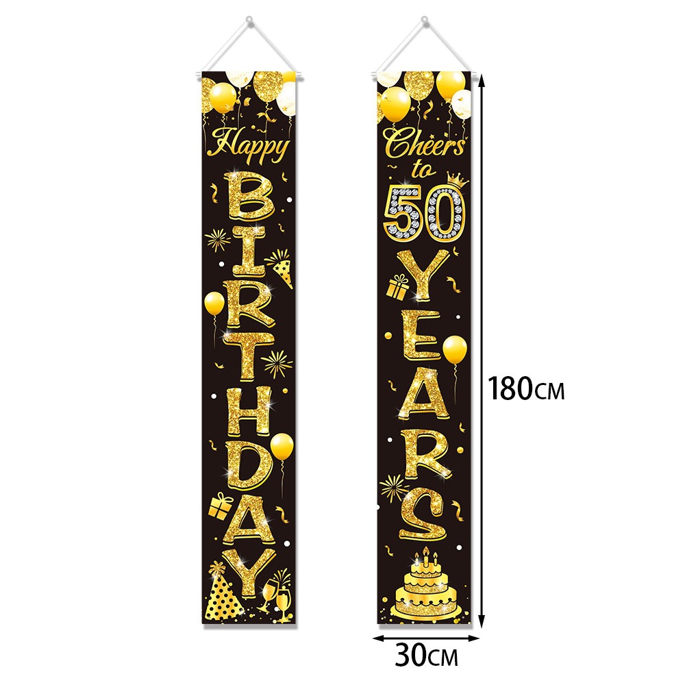 Декор для 50-летия: черно-золо – обзор и цена Party Banner Gold