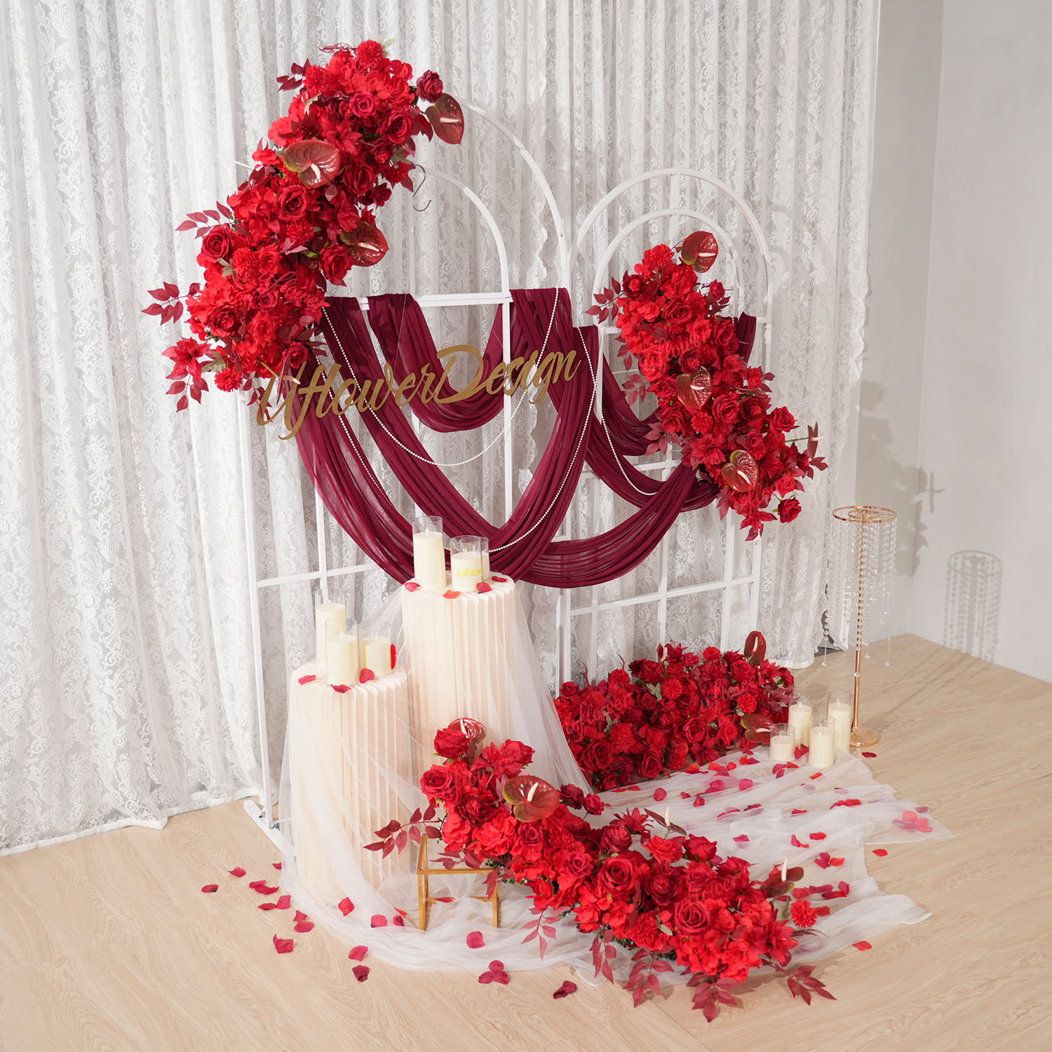 Ульявый красный цветочный ряд, – обзор и цена Flower Wall Panel