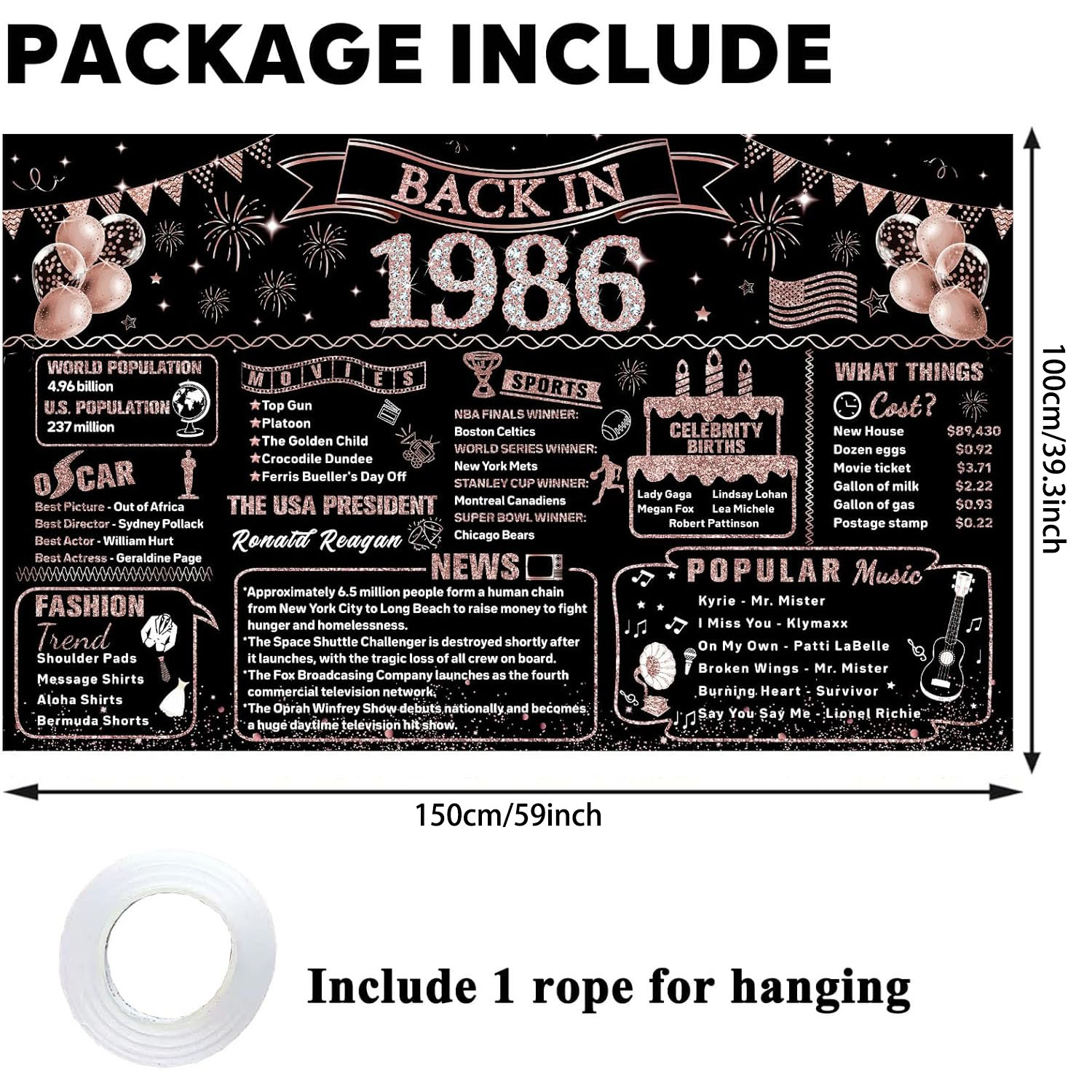 Украшения на 40-летие для женщ – обзор и цена Party Banner Gold