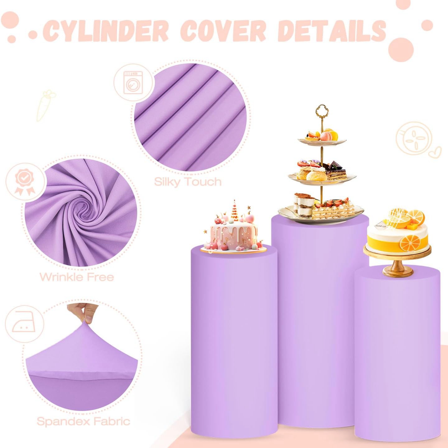 Фиолетовый чехол-цилиндр Yeele – обзор и цена Dessert Table Backdrop