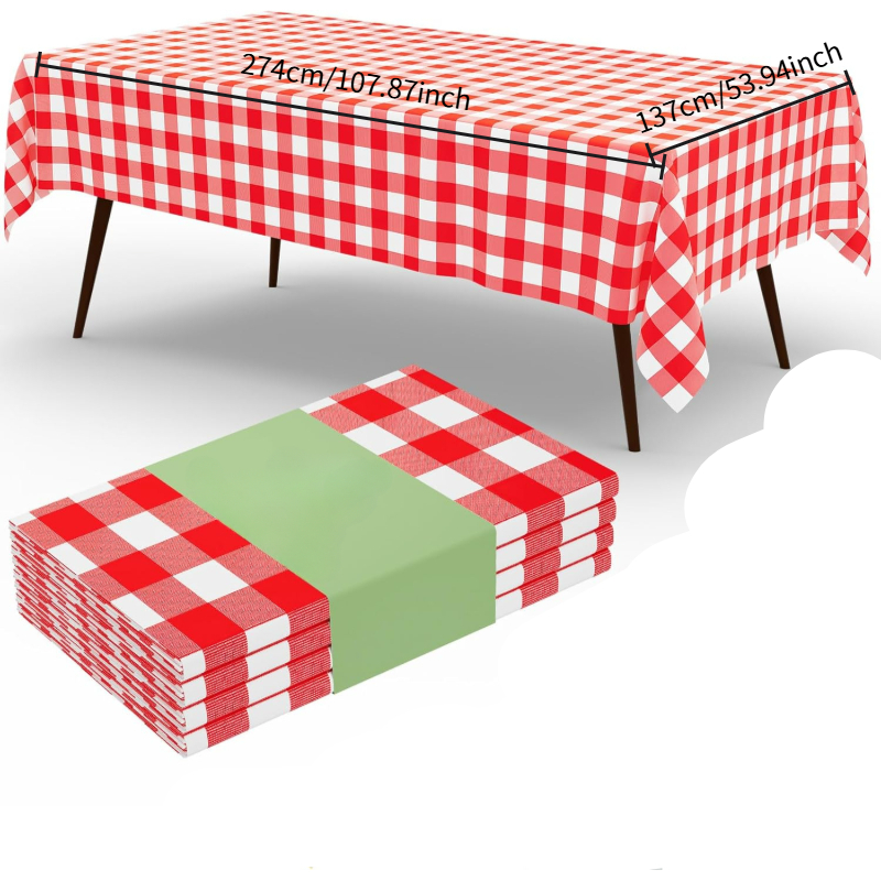 Прямоугольная красно-белая кле – обзор и цена Table Cloth Disposable