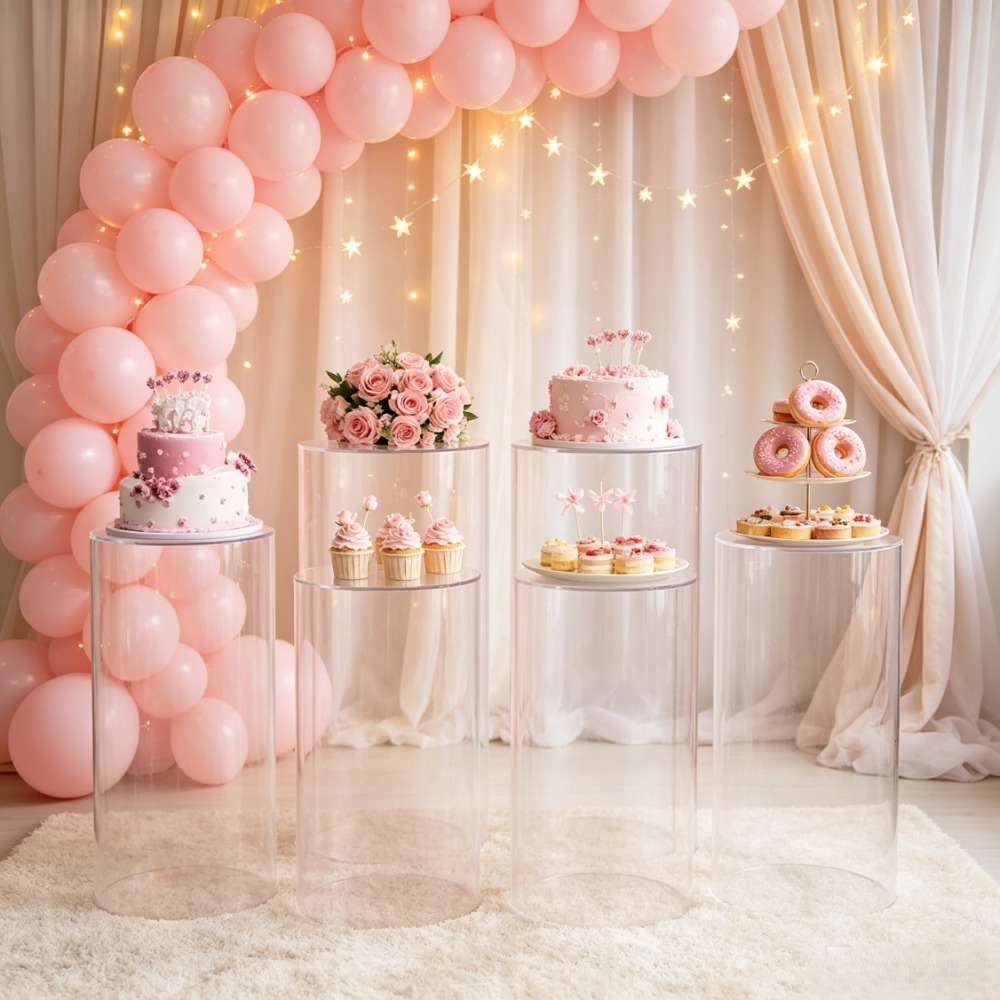 Набор из 3/5 белых цилиндричес – обзор и цена Dessert Table Backdrop